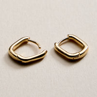 Gold Filled Square Huggie Hoop Earrings – Small Chunky Hoops