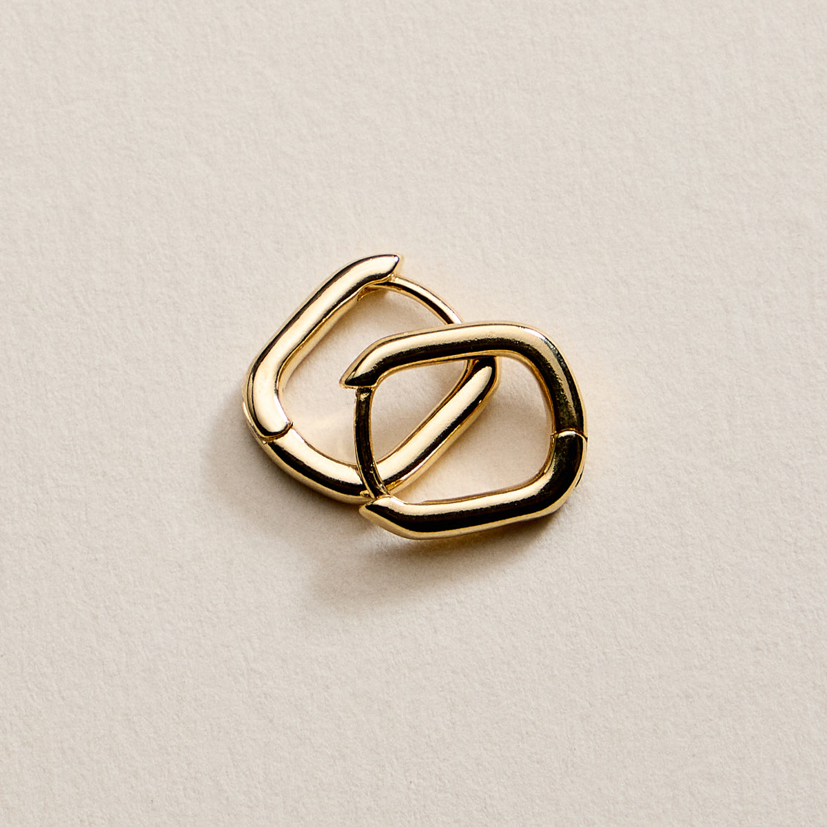 Gold Filled Square Huggie Hoop Earrings – Small Chunky Hoops