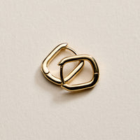 Gold Filled Square Huggie Hoop Earrings – Small Chunky Hoops