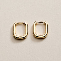 Gold Filled Square Huggie Hoop Earrings – Small Chunky Hoops