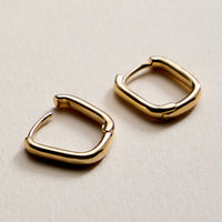 Gold Filled Square Huggie Hoop Earrings – Medium Chunky Hoops