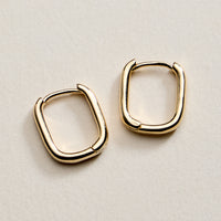 Gold Filled Square Huggie Hoop Earrings – Medium Chunky Hoops