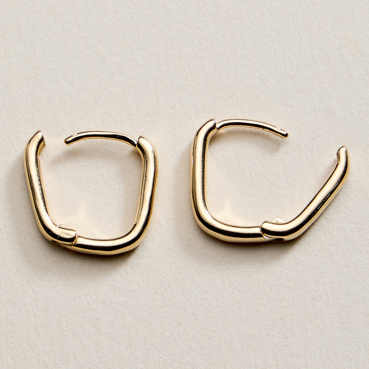 Gold Filled Square Huggie Hoop Earrings