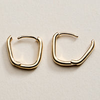 Gold Filled Square Huggie Hoop Earrings