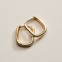 Gold Filled Square Huggie Hoop Earrings