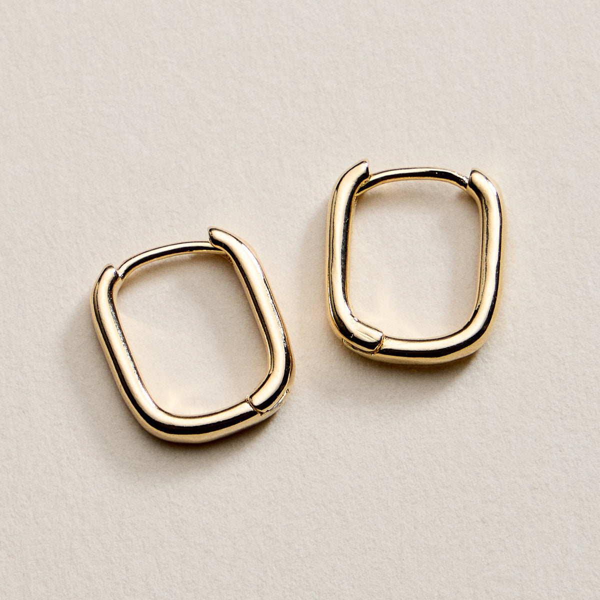 Gold Filled Square Huggie Hoop Earrings