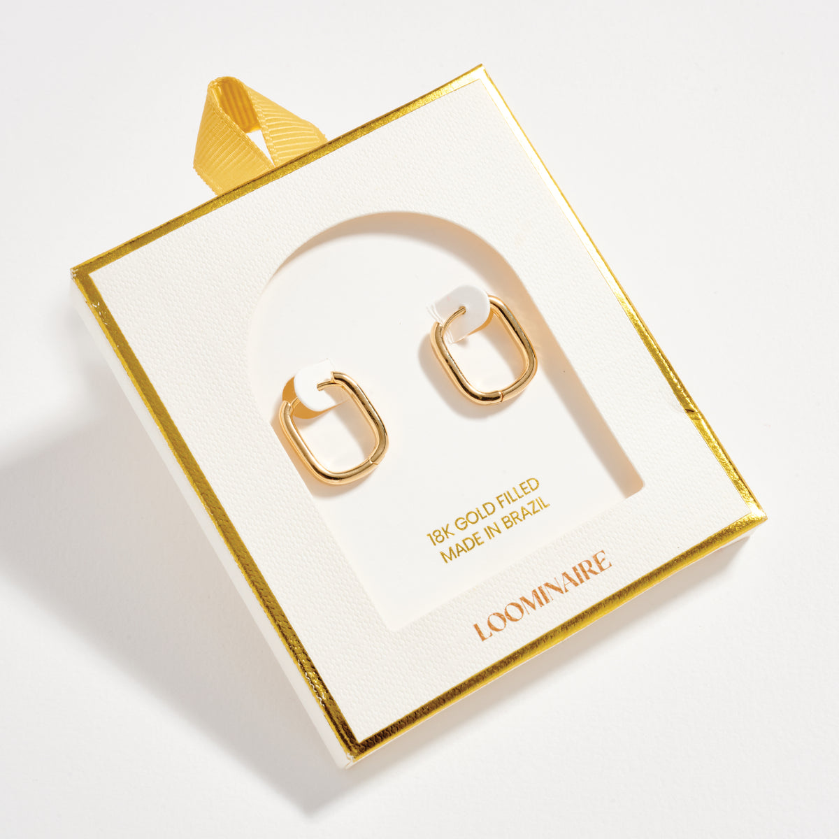 Gold Filled Square Huggie Hoop Earrings – Large Chunky Hoops