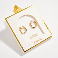 Gold Filled Square Huggie Hoop Earrings – Large Chunky Hoops