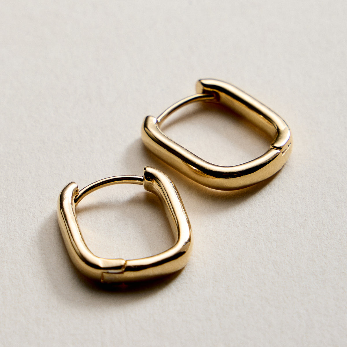 Gold Filled Square Huggie Hoop Earrings