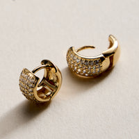Gold Filled Small Crystal Hoop Earrings