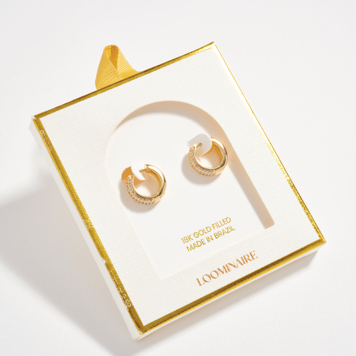 Gold Filled Medium Crystal Hoop Earrings