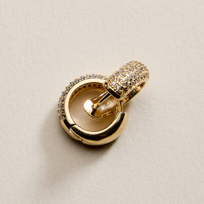 Gold Filled Medium Crystal Hoop Earrings