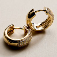 Gold Filled Large Crystal Hoop Earrings