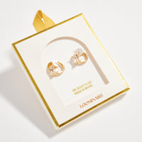 Gold Filled Hoop Earrings with Rectangle Crystal