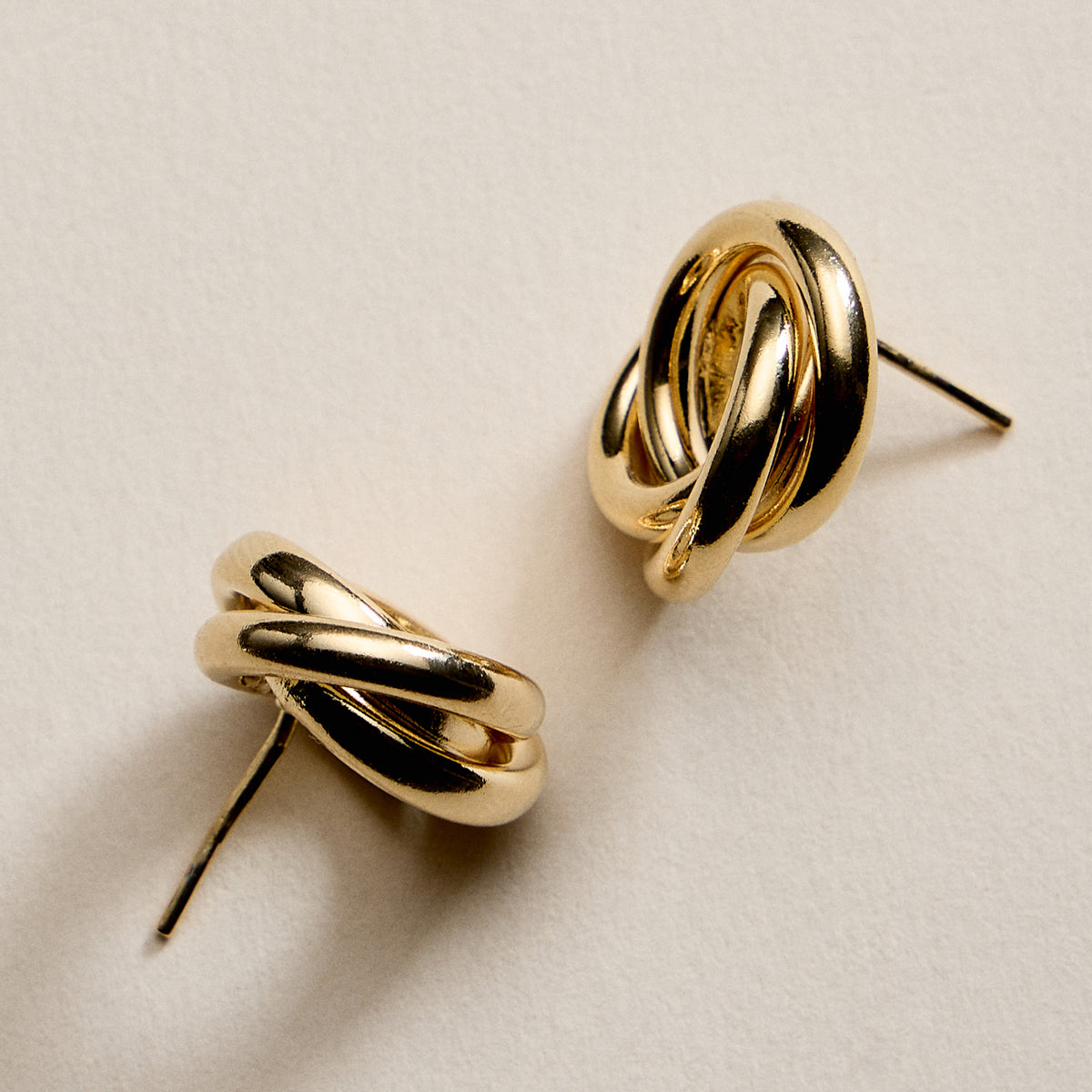 Gold Filled Love Knot Stud Earrings