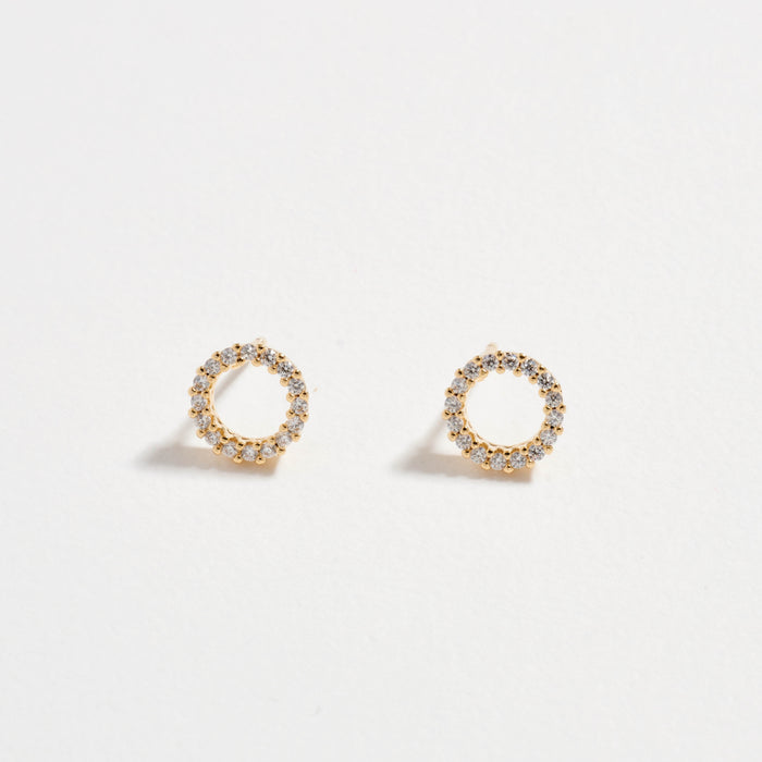 18K Gold Filled Open Circle Stud Earrings