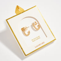 Gold Filled Textured Mini Hoop Earrings