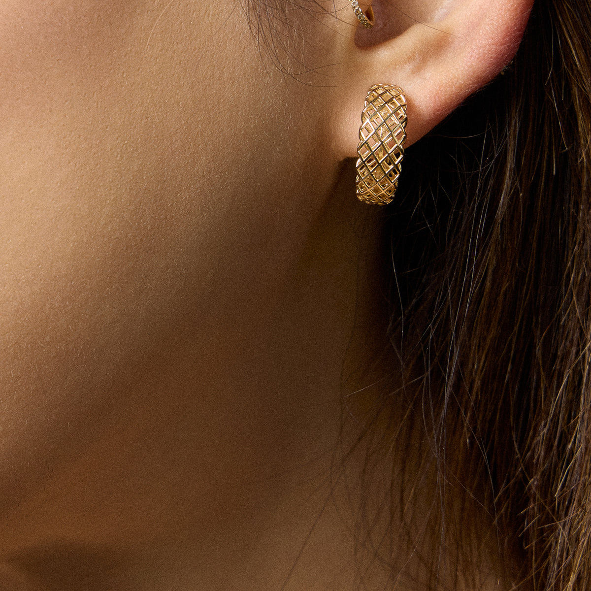 Gold Filled Woven Lattice Earrings