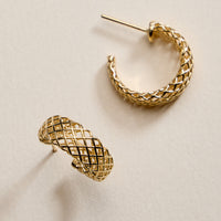 Gold Filled Woven Lattice Earrings