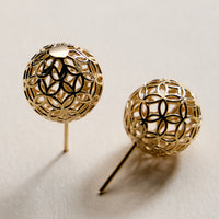 Gold Filled Filigree Ball Stud Earrings