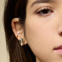 Gold Filled Heart Stud Earrings with CZ Center – Textured Love Design