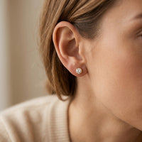 18K Gold Filled CZ Round Stud Earrings