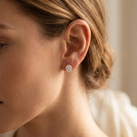 18K Gold Filled Oval CZ Stud Earrings