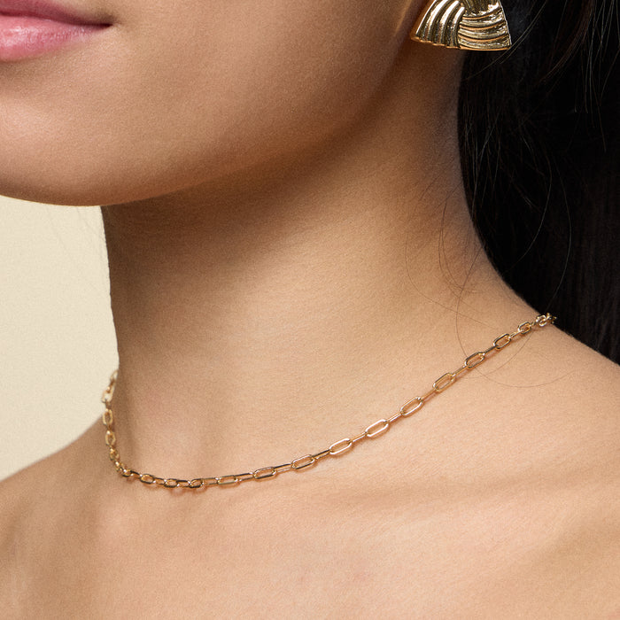 Gold Filled Paperclip Link Chain Necklace