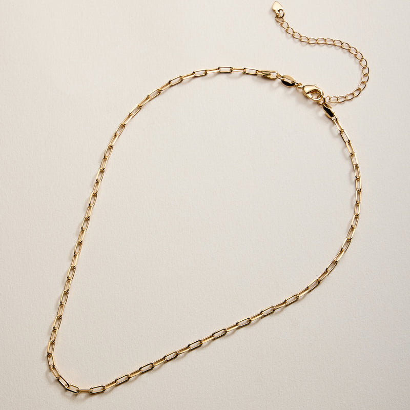 Gold Filled Paperclip Chain Necklace