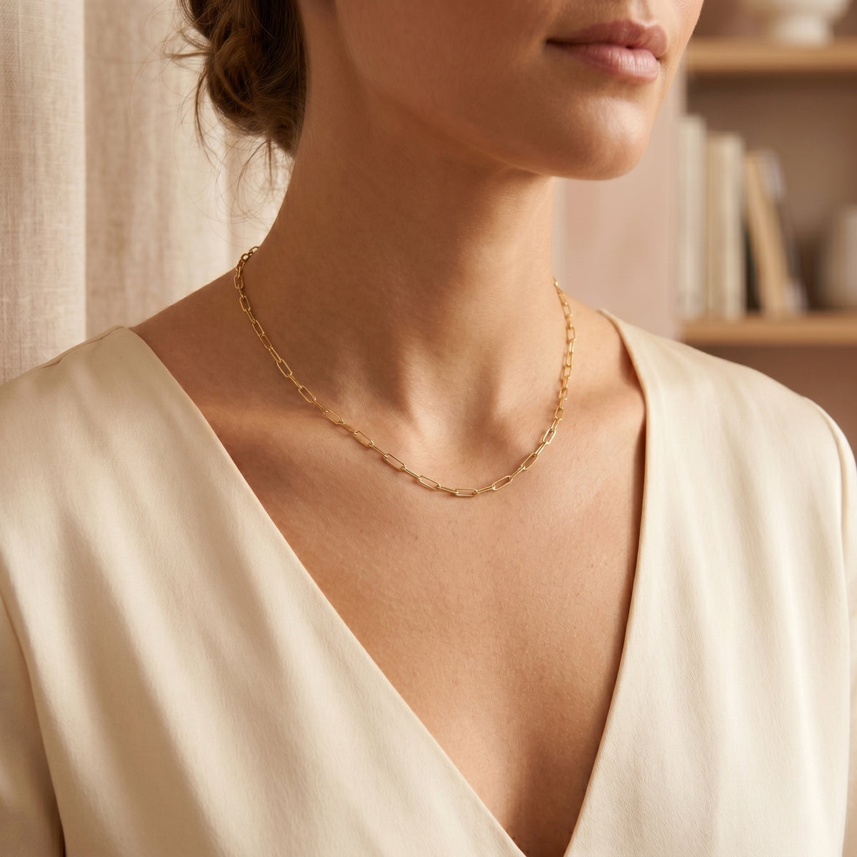 18K Gold Filled Paperclip Chain Necklace