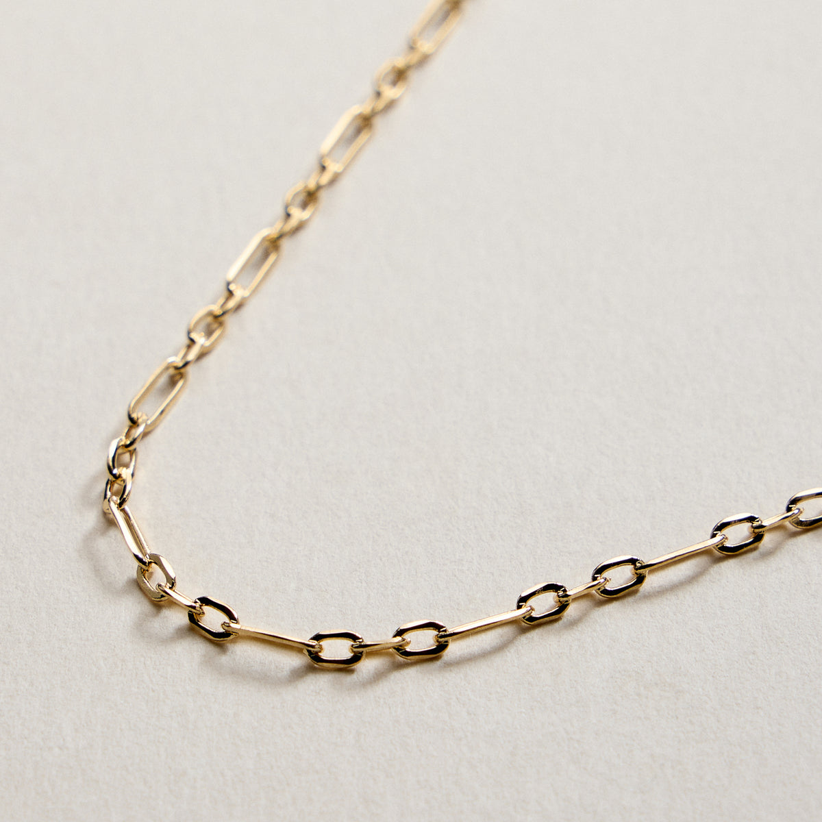 Gold Filled Oval Links Paperclip Chain Necklace