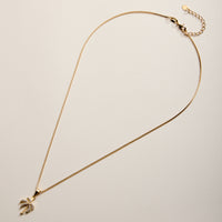 Gold Filled Palm Tree Pendant Necklace with Cubic Zirconia