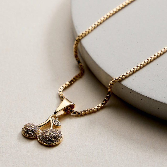 Gold Filled Cherry Pendant Necklace