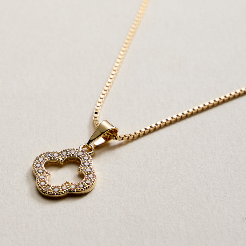 Gold Filled Four-Leaf Clover Pendant Necklace