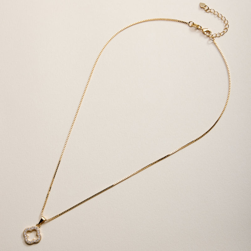 Gold Filled Four-Leaf Clover Pendant Necklace