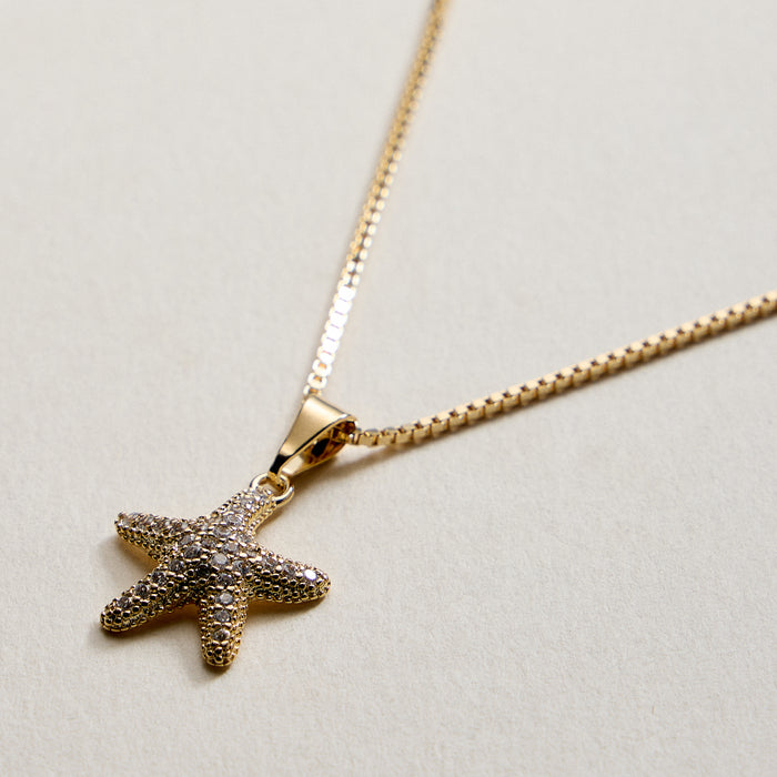 Gold Filled Starfish Pendant Necklace