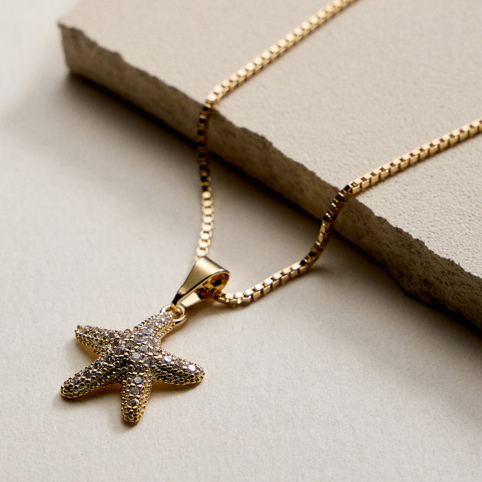 Gold Filled Starfish Pendant Necklace