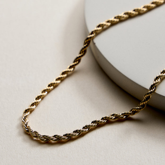 Gold Filled 2mm Twisted Rope Chain Necklace