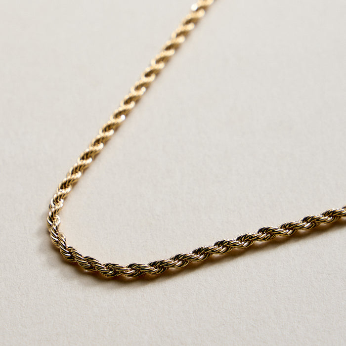 Gold Filled 2mm Twisted Rope Chain Necklace