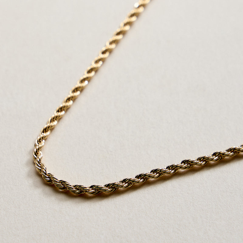 Gold Filled 2mm Twisted Rope Chain Necklace
