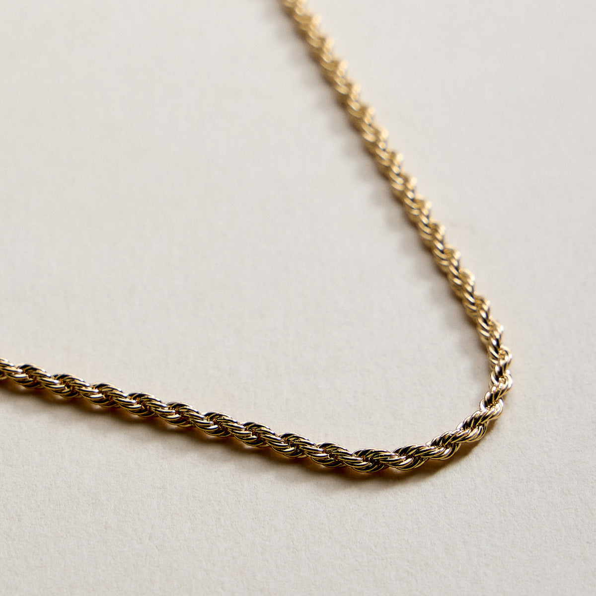 Gold Filled 2mm Twisted Rope Chain Necklace