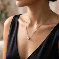 18K Gold Filled CZ Solitaire Necklace