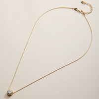 Gold Filled Solitaire Round Cut CZ Pendant Necklace