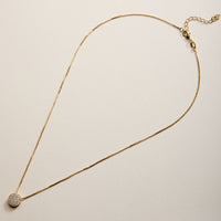Gold Filled Disc Pendant Necklace with Cubic Zirconia
