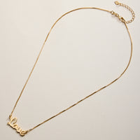 Gold Filled “Love” Necklace – Script Pendant on Dainty Chain