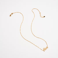 18K Gold Filled “Mom” Necklace – Dainty Script Pendant Chain, Made in Brazil