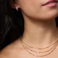 Gold Filled Layered Beaded Chain Necklace