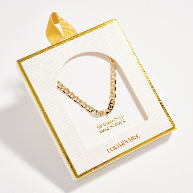 Gold Filled Statement Chain Necklace – Bold Polished Curb Links