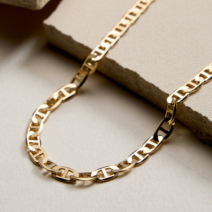 Gold Filled Statement Chain Necklace – Bold Polished Curb Links