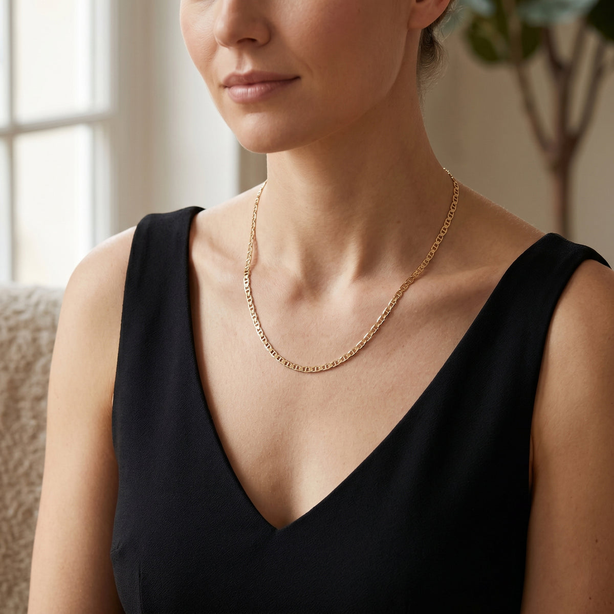 18K Gold Filled Curb Link Chain Necklace